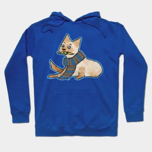 Cat scarf blue and bronze Hoodie